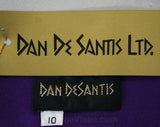 Size 6 Purple Shirt - 80s Jeweltone Designer Top - Dated 1986 - Dan DeSantis - Rich Vivid Hue - Small 1980s Jersey Knit Shirt - 42180