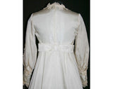 Size 8 Wedding Dress - Fanciful Lace & Satin 1960s Bridal Gown with Detachable Train - 60s Empire Wedding - Deadstock - Bust 34.5 - 32765-1