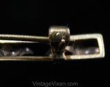 10KT Gold Brooch with Diamonds and Freshwater Pearls - Leafy Open Design Long Rectangle - Beautiful Lapel Pin - Marked 10 Karat - Exquisite