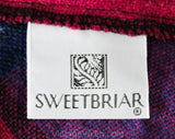Size 8 Plaid Skirt - 1980s Retro Magenta Pink Purple & Indigo Blue Faux Wool 80s - Full Pleated Flare - Fall Winter Jeweltones - Waist 27