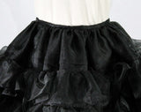 Size 8 Pouf Skirt - 1980s Retro Full Petticoat Style - 50s Inspired Can Can Layer by Dan DeSantis - Sparkly Sheer Black Ruffles - Waist 27