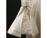Size 6 Wedding Dress - Dramatic Femme 1950s Mid Century Bridal Gown with Flared Bell Sleeves - NWT Deadstock - Bust 34 - Waist 27 - 31803-1