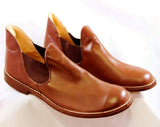 Size 9 Men's Shoes - 1950s Mens Chestnut Brown Leather Slip On Dress Shoe - Almost Mod 50s 60s Size 9 Gentlemen's Shoe - NOS Deadstock