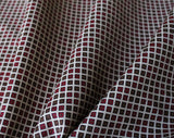 50s Cotton Diamond Fabric - 5 Yards x 35.5 Inches Wide - Magenta Pink Brown & White Tiny Squares Geometric Print Yardage - 1950s Five Yards