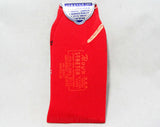 Boy's 1950s Socks - Cherry Red Atomic Print - Boys 50s Sock Pair - Gray & Black Diamond Patterns - Nylon Knit - Child Size 9 to 11 - 45281