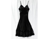 Size 6 Fine Black Negligee - Lucie Ann Beverly Hills - Silk Satin Trousseau Nightgown - Pin Up Girl Bias Cut - Exceptional Quality - Bust 34