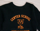 1960s Boy's Elementary School Vintage Sweatshirt - Child Size 6 to 8 - Classic Retro Logo - Cotton Knit Sweater - Center School Woodbridge