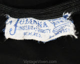 Size 8 Black 1930s Half Slip - Silky Bias Cut Rayon Authentic 30s Lingerie - Satin Appliques & Scallops - Juliana - Waist 22 to 28 - 50696