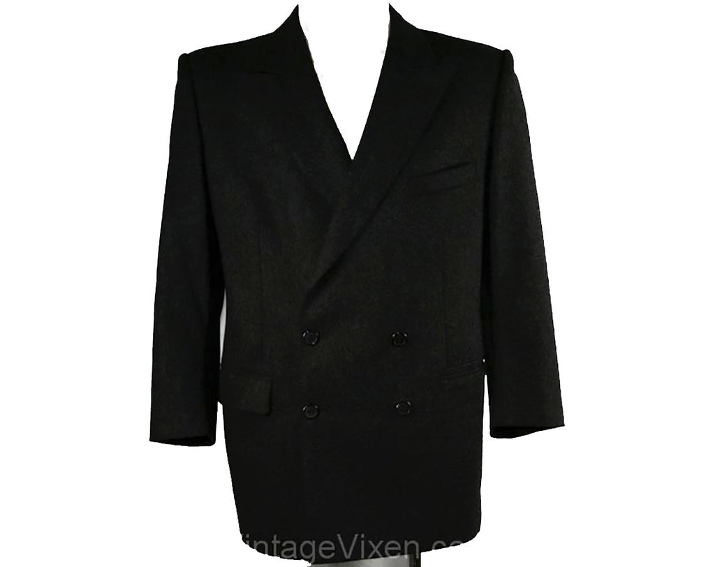 Men's Medium Designer Jacket - 1960s French Charcoal Gray Mens Suit Jacket by Pierre Cardin - 60s Modern Sport Coat - Chest 42 - 33865
