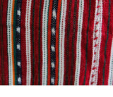 Large Men's 1940s Western Gaucho Pants - Late 40s 50s Mens Cowboy Trousers - Like Chimayo Saltillo Handwoven Cotton - Red Green Blue Stripes