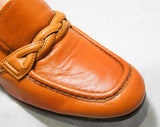 Size 8 1960s Shoes - Caramel Leather Loafers - 60s Shoes - Nice Quality - Hipster 60s - Loafer Style - Unworn 60's Deadstock - 44153-2