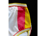 XS Small Panties - 1970s Football Theme Bikini Panty - Player 45 - Cheeky Sexy Athletic Sports Novelty Print - 70s Deadstock NOS - 30298-7