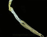 Preppie 60s Chain Belt - Small to Medium - Chainlink Hip Belt with Faux Coin Accent - Faux Gold & Silver Metal - Preppy 1960s Deadstock