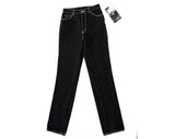 Size 4 Black Jeans - 1980s Dark Denim Jeans by Gloria Vanderbilt - Small 80s Chic Ladies Designer Label Pant - Waist 26 - NWT Deadstock