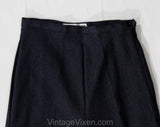 Size 0 Denim Short Pants - XXS 1950s Bermuda Length Clam Diggers - 50s 60s Dark Blue Stretch Cotton - Pin Up Girl NWT Deadstock - Waist 23