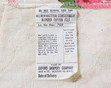 Full Size 1950s Bedspread - Pink & White Roses Quilted 50s Bedroom Linens - Glossy Cottage Floral 50s Double Bed Cover - 105.5 x 93 Inches