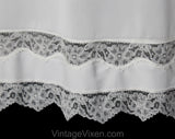 Size 6 White Nightgown - Pretty 1960s Empire Nightie with Crescent Lace Bust - Boudoir Trosseau - Munsingwear Lingerie - Bust 34.5 - 50728