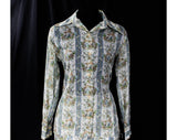 Size 8 Asian Chinoiserie Novelty Print Pant Set - 1960s Spring Cotton Pantsuit - Tunic, Shirt & Tailored Pant - 60s Deadstock - Waist 27