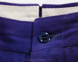 Men's Medium Rockabilly Pants - 1940s Indigo Blue Purple Gabardine Western Trouser - 40s Country Band Musician Stage Wear - Waist 33 x 28.75