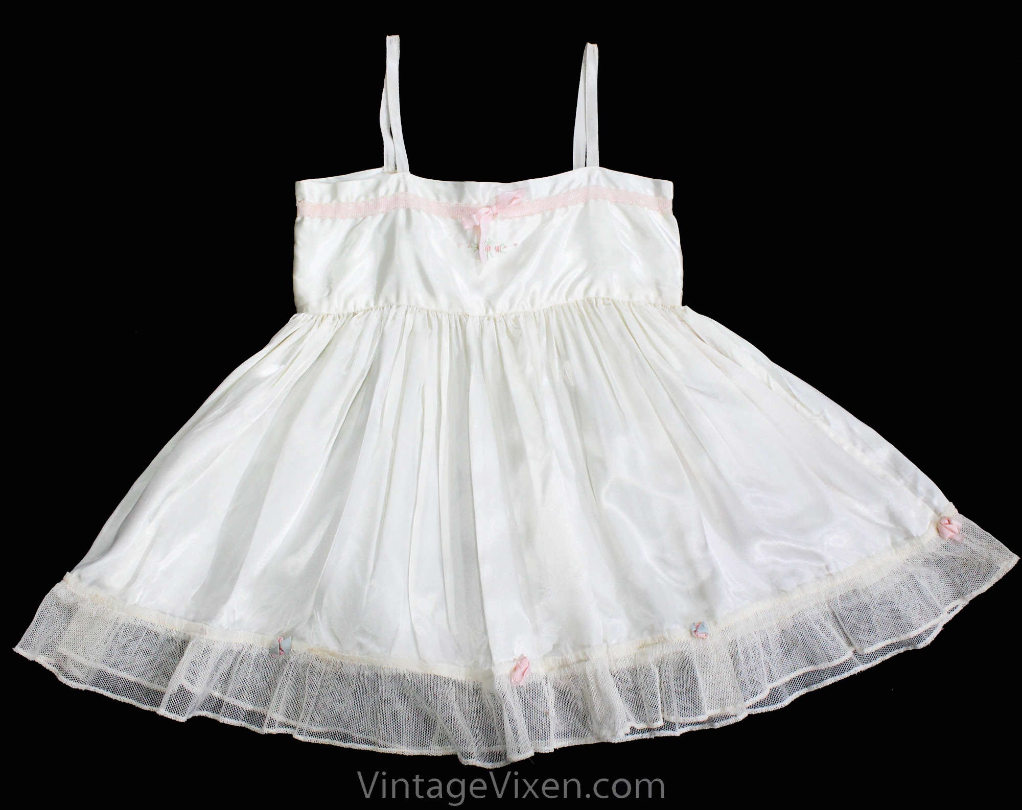 vintage newborn dress Antique White Satin Baby Dress