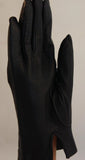 Black Leather Gloves with Herringbone Stitchery - Beautiful 50s Ladies Pair 1950s Gloves - Excellent Condition - Classic 50's Accessories