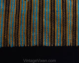1960s Cotton Print Fabric - Over 3 Yards Navy Blue India Print - Continuous Yardage - 60s 70s Summer Bohemian Wild Bird Novelty Border Print