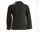 Size 6 Black Jacket - Beatnik Chic 1960s Silk Blazer - Mid Century 60s Avant Garde Double Breasted Suit Jacket - Bust 33.5 - 48799