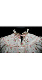Size 8 40s Pajamas - 1940s Roses Floral Seersucker Pajama Set - White & Pink Summer Cotton - Top and Capri Pant - Bust 36 Waist 28
