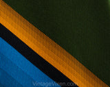 Men's Late 1960s Tie - Striped Orange Green Turquoise Tie - Bright & Bold Diagonal Stripes - Early 1970s Hipster Office Vibe - Uber Cool