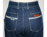 Size 6 1980s Dark Denim Jeans by Bonjour - Sexy Preppy Straight Leg 80s Pants - Small Blue Jean - Status Symbol Street Wear - Waist 27.5