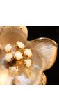 White Metal Flower Earrings - Spring Summer 1950s Jewelry - Rhinestone Stamens - Clip On - Mint Condition - Pretty 50s Clips - 34688