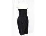 Size 6 Strapless Black Cocktail Dress - Sexy 1990s Party Dress by Gunne Sax Jessica McClintock - Faux 50s Bombshell 90s Pin-Up - Bust 34