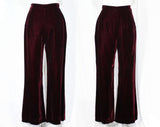 Size 4 Velvet Pant Suit - Gorgeous Burgundy Red 1960s Tunic & Flared Trouser - Metallic Gold Braid - Exotic Lavish Holiday Christmas Formal