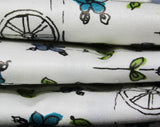 Old Cars 50s Purple Novelty Print Fabric - Over 1.5 Yards x 36 1/2 Inches Wide - Antique Automobiles, Horseless Carriages, Stagecoaches