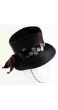 Tilt Hat - 1930s Hollywood Marlene Dietrich Style - 30s 40s Black Stovepipe Hat with Paillettes - New York Label - Mint Condition - 35952