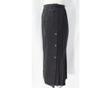 Size 4 Designer Skirt - Valentino Gray Wool Tailored Pleated Skirt with Deco 1920s 30s Appeal - Beautiful 80s 90s Office Wear - Waist 25