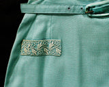 Size 000 Robin's Egg Blue Pencil Skirt - 1960s Rayon Blend Office Chic - XXXS Sexy Secretary Tailored 50s Skirt - Waist 21.5 - NOS Deadstock