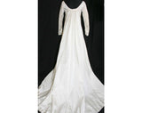 Size 6 Bridal Gown - Classic 1950s Wedding Dress with Lace Bodice & Watteau Train - 50s 60s Priscilla of Boston - Bust 34 - 31796-1