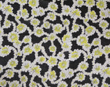 1960s Daisy Print Fabric - Over 4.5 Yards x 37" Wide - 60s Sheer Cotton Gauze - Black Yellow & White Daisies 1960s Summer Hippie Yardage