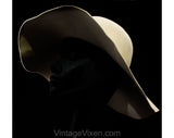 Neutral Felt Hat - Taupe Wool Wide Brim 1970s Millinery from Saks 5th Avenue - Spring Fall - Floppy Slouch Brim - Sophisticated 70s Chic