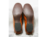 Size 8 1960s Shoes - Caramel Leather Loafers - 60s Shoes - Nice Quality - Hipster 60s - Loafer Style - Unworn 60's Deadstock - 44153-2