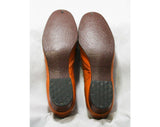 Size 7 1960s Shoes - Caramel Leather Loafers - 60s Shoes - Nice Quality - Hipster 60s - Loafer Style - Unworn 60's Deadstock - 44153-4