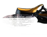 Size 12.5 Girl's Black Mary Jane Dress Shoes - Authentic 1950s 60s Girls Patent Vinyl - 12 1/2 - 50s Children's Flats Deadstock in Box - NIB