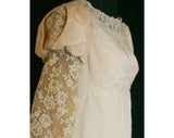 Size 8 Wedding Dress - Romantic 1960s Jane Austen Style Bridal Gown with Juliet Sleeves & Train - Priscilla of Boston - Bust 34.5 - 31809-1