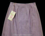 XXS 60s Lavender Skirt - Lilac Pastel Purple Wool - Classic 1960s Office Secretary - Size 00 Tailored A-Line - Waist 22.5 - NWT Deadstock