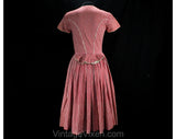 XS 1950s Dress - Red & White Cotton German Dirndl - Adorable 50s Corset Style Oktoberfest Frock - Bustle Back - Shell Buttons - Waist 24