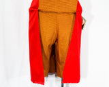 Size 0 Pedal Pusher Skirt - XXS 1960s Red Wool Skirt with Yellow Daisy Print Short Pants Lining - 60s Girl Friday NWT Deadstock - Waist 23.5