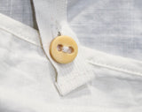 ca. 1919 Child's Quaint Cotton Undergarment - Antique Size 5T Girls Boys Hickory Waist Underwear with Carved Bone Buttons - 1910s Deadstock
