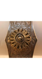 Hippie 1960s Indonesian Look Metal Armored Bracelet - Silvertone - Boho - 60s - Spiral Filigree - Bohemian - Antique Style Cuff - 36490-1