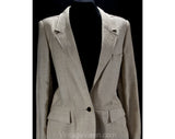 Size 8 Raw Silk Suit - Late 70s Neutral Flaxen Beige - Roth Le Cover Deadstock 1970s 80s Jacket & Skirt - 225 Dollars Tag - Waist 27 - 31222
